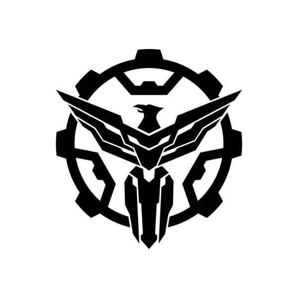 Modelo Design Ícone Logotipo Engrenagem Militar Águia — Vetor de Stock
