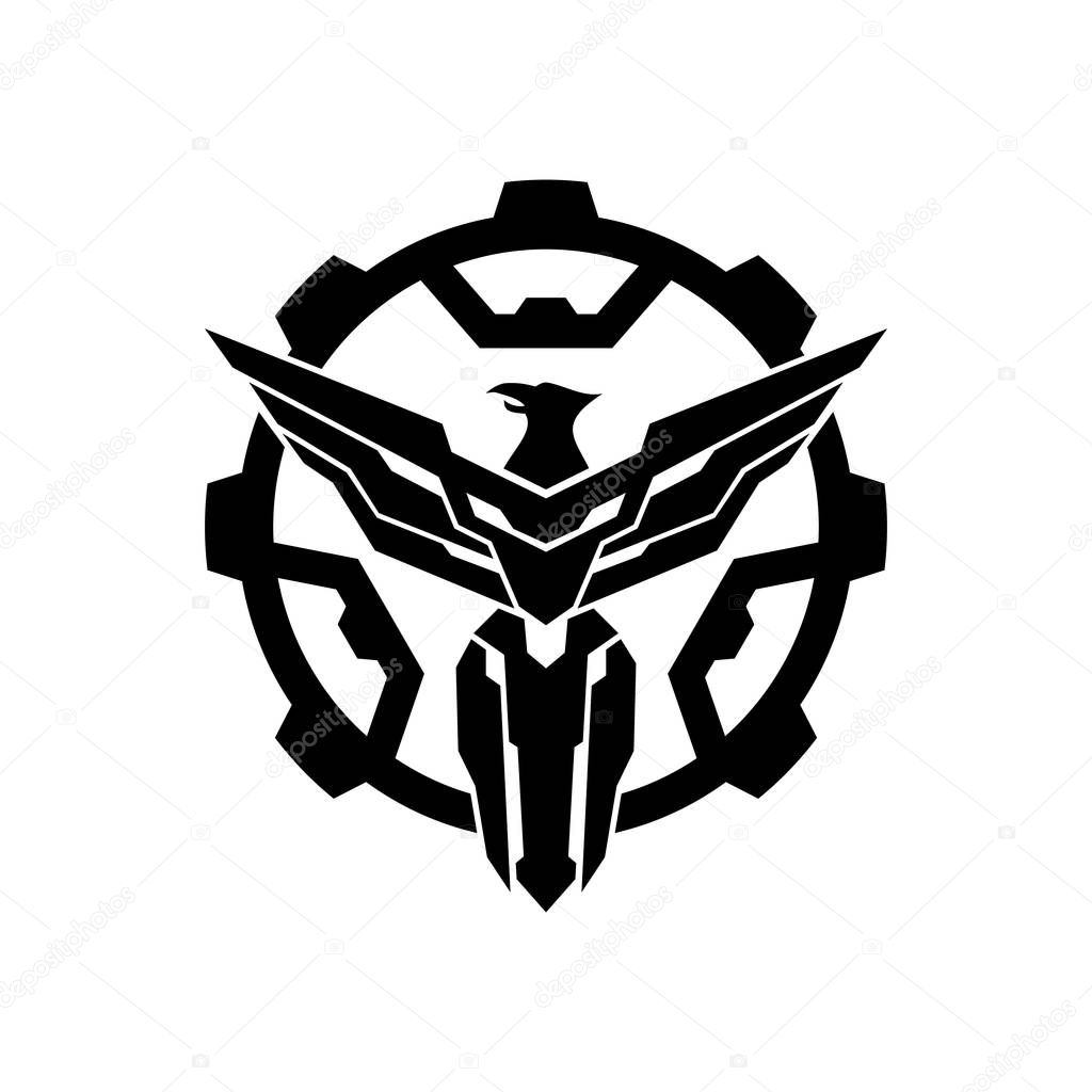 Eagle military gear logo icon design template.
