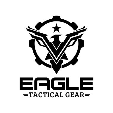 Eagle tactical gear vector logo design illustration template clipart