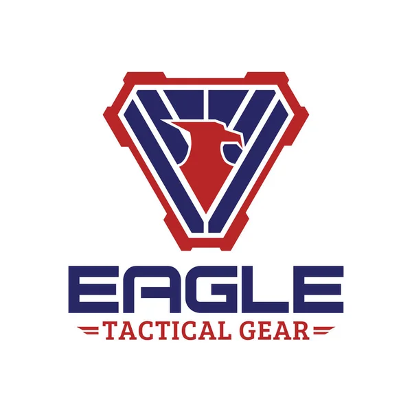 Eagle Head Tactical Triangle Gear Vector Logo Design Illustration Template — Stock Vector