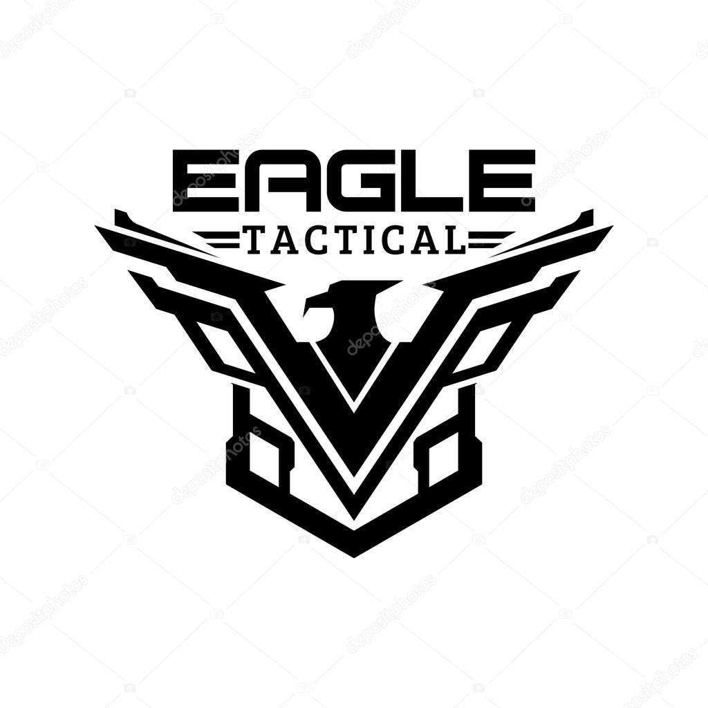 Eagle tactical vector logo design illustration template
