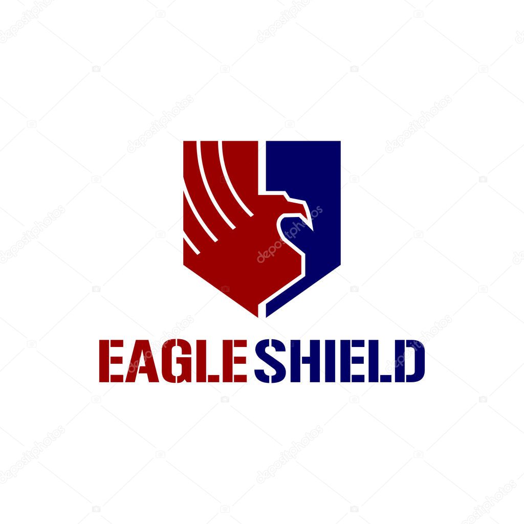 Eagle Shield vector logo design illustration template.