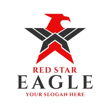 Red Eagle Star logo tasarım çizim şablonu