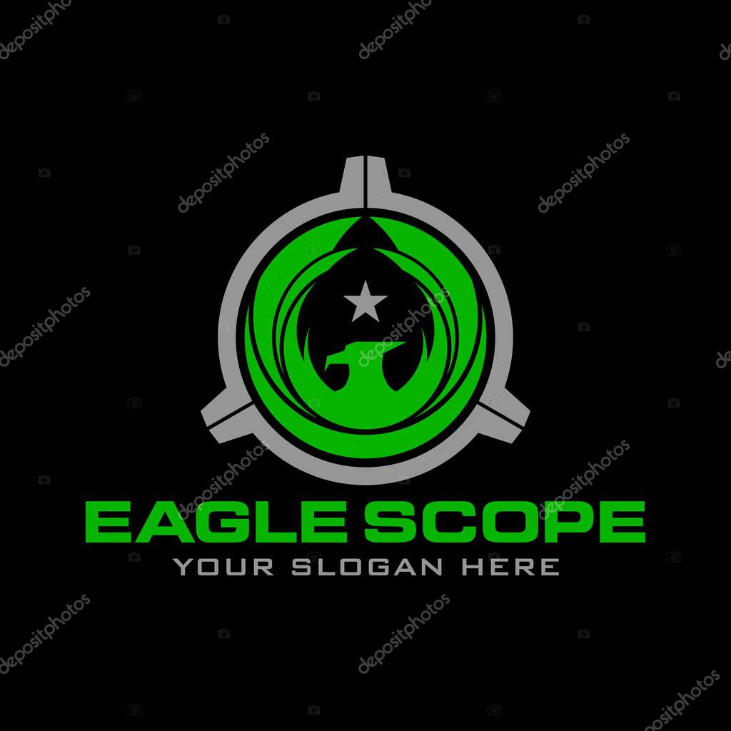 Eagle Scope logo design illustration template
