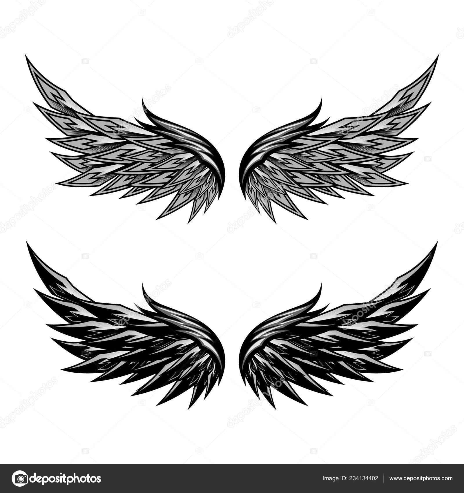 Devil Angel Wings Isolated Vector Template Design Stock Vector