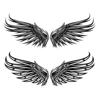 Kanatlar melek izole vektör tasarımı