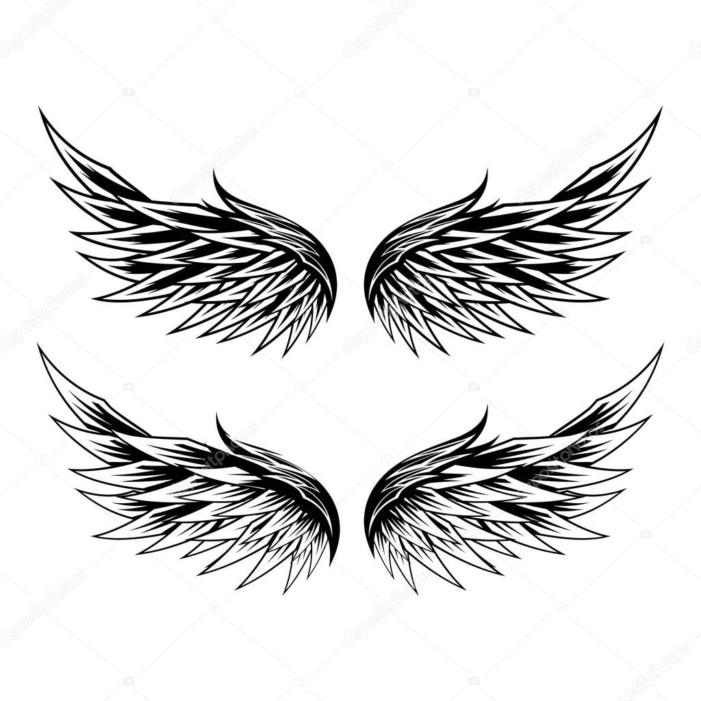 Angel Wings isolated vector template design