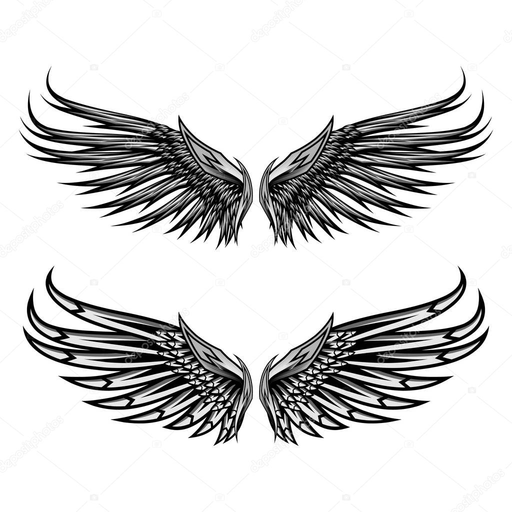Wings angel isolated vector design
