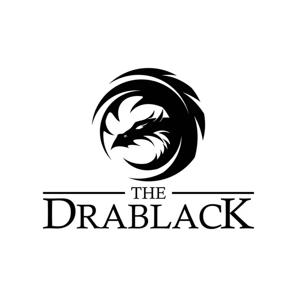 Dragon black logo design  silhouette illustration