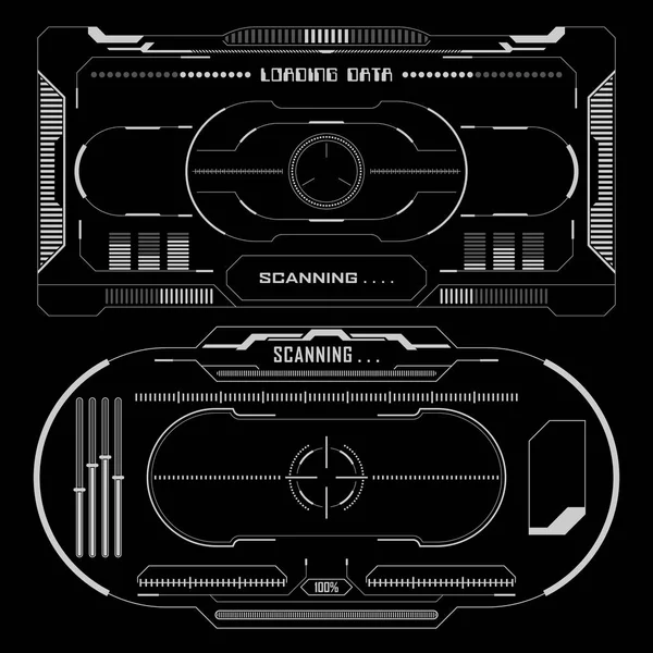 Sledovat Cíl Virtuální Vektorové Ilustrace Abstraktní Ovládací Panel Design Futuristické — Stockový vektor