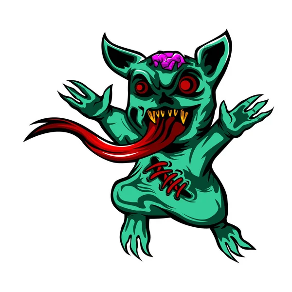 Illustrazione Vettoriale Del Gatto Zombie — Vettoriale Stock