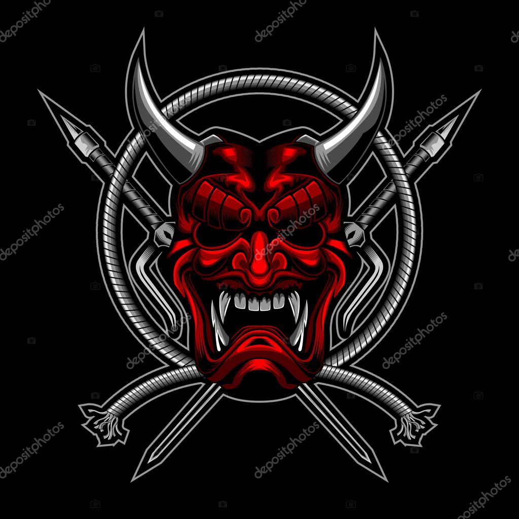 Samurai rope weapon vector illustration