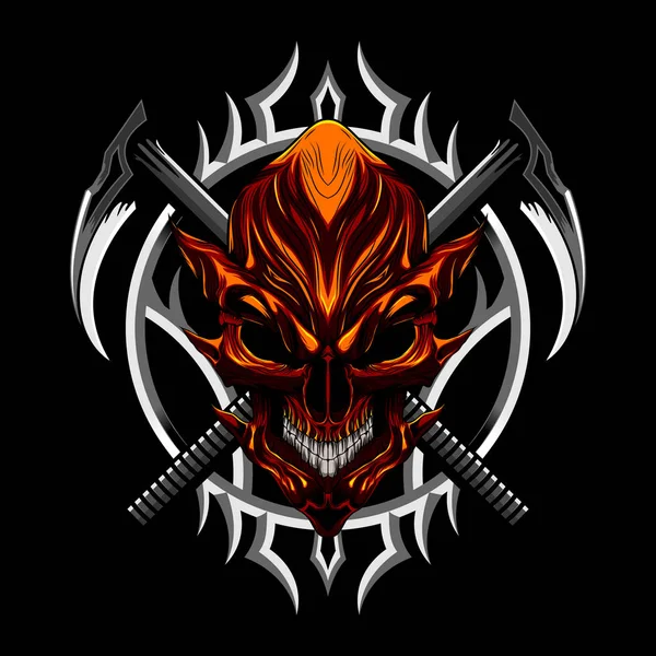 Devil Evil Skull Weapon — Stock Vector