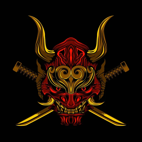 Diablo Malvado Ronin Samurai — Vector de stock