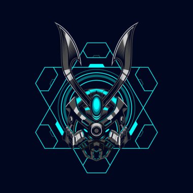 Samurai robot vektör illüstrasyon