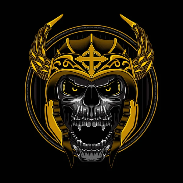 Skull Viking Angry Vector Illustration — Stock Vector