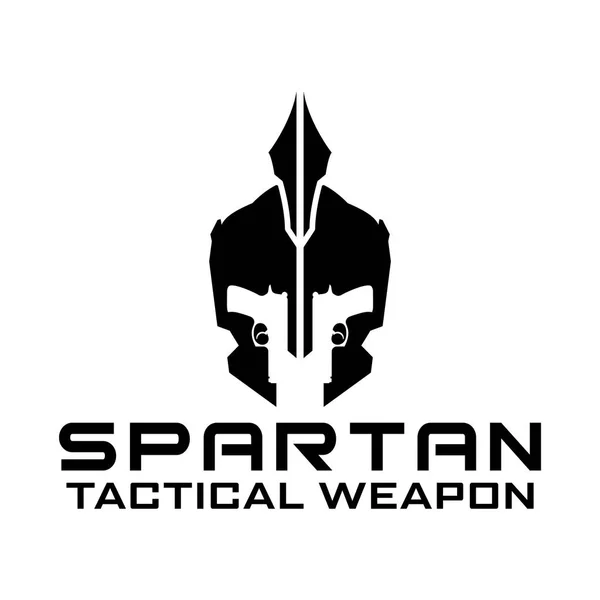 Spartan Weapon Gun Tactical Logo Design — Stock Vector