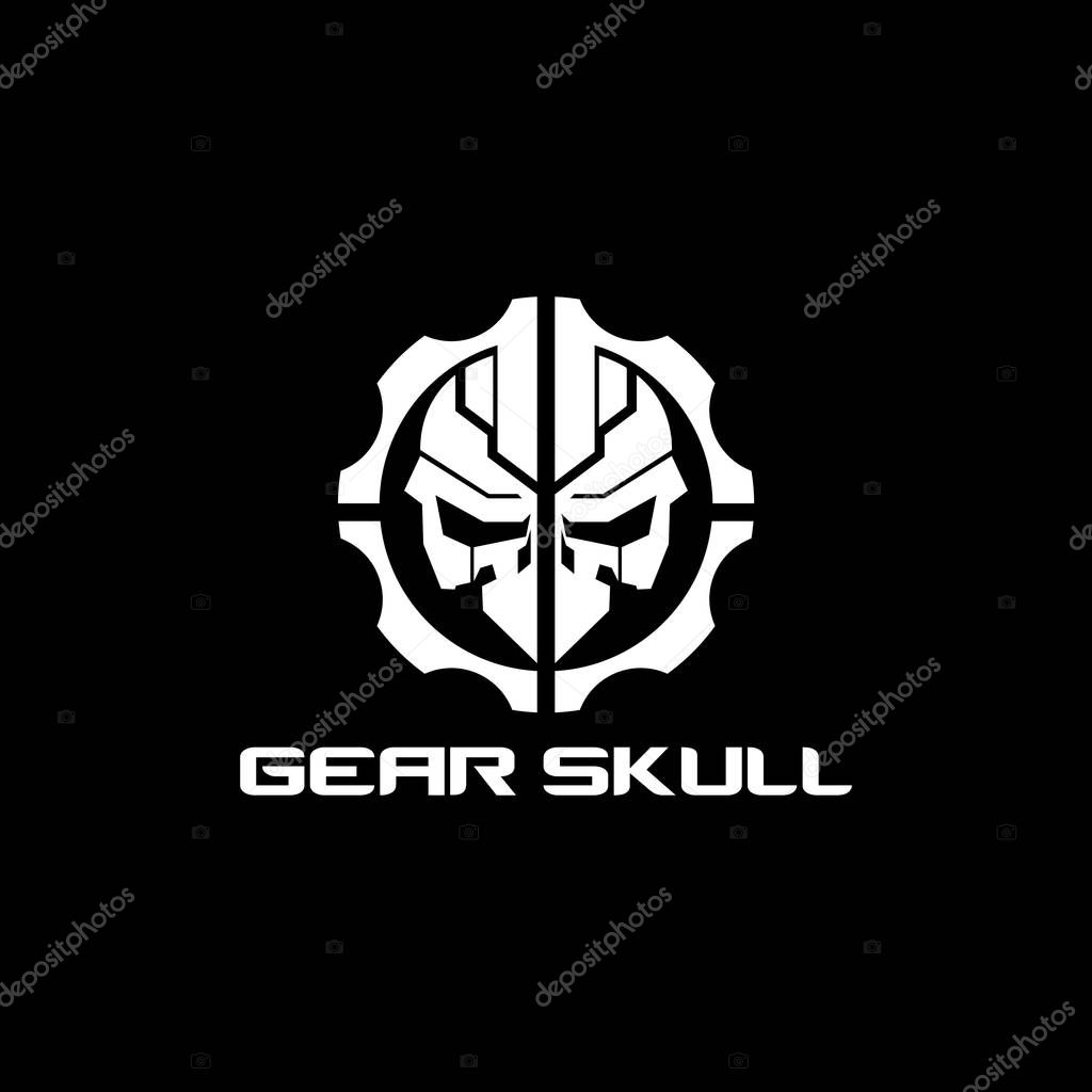 Gear Skull logo vector