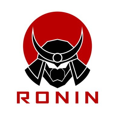 Ronin samuray daire logosu tasarım simgesi