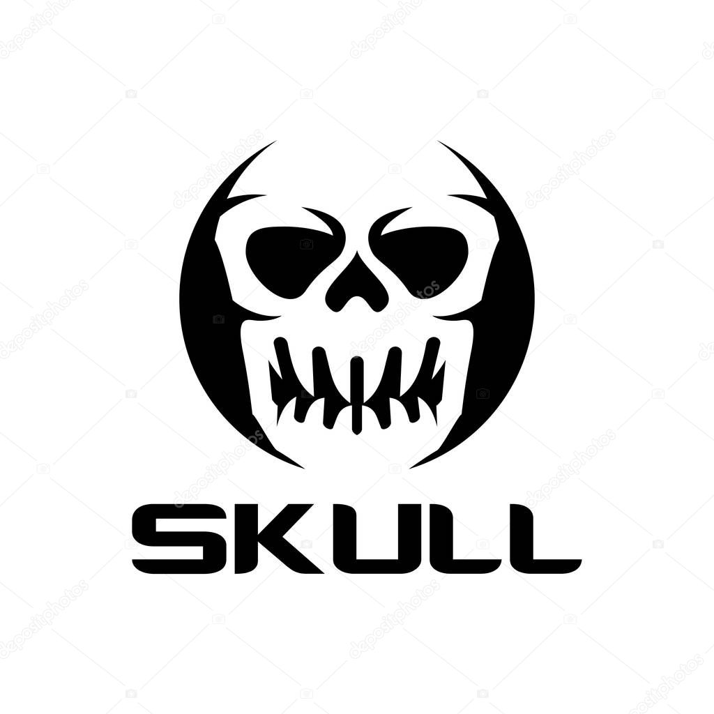 Circle Skull logo design icon