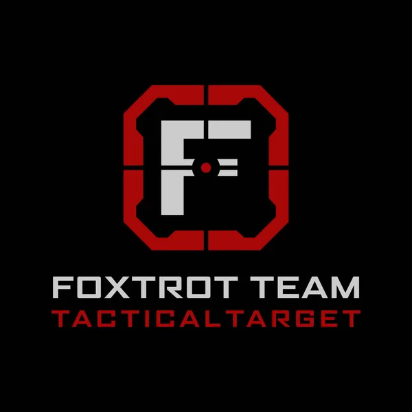 Fletter Tactical Target Logo Design — Stock Vector