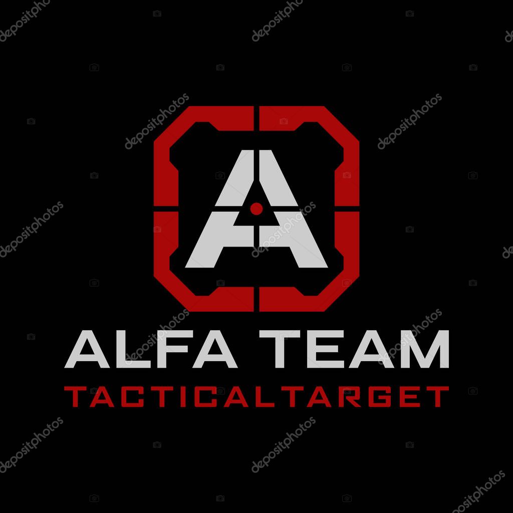 A Letter Tactical target logo design