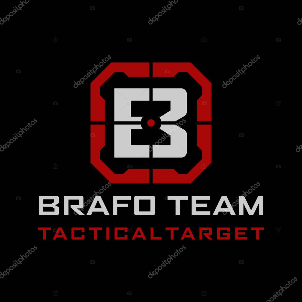 B Letter Tactical target logo design