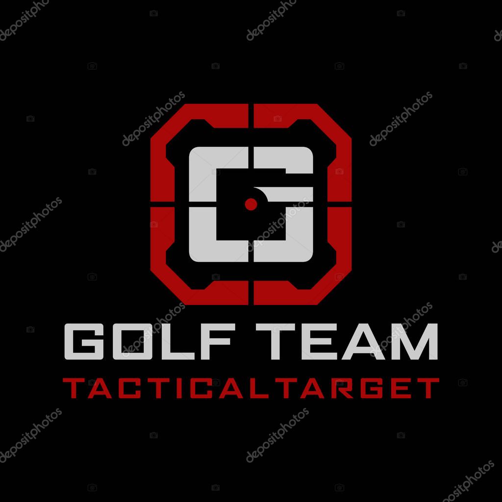 G Letter Tactical target logo design