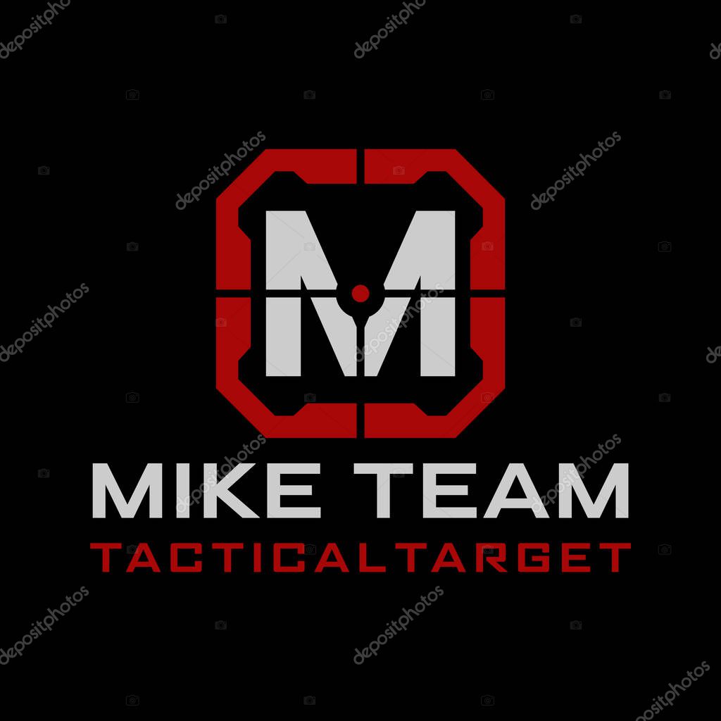 M  Letter Tactical target logo design