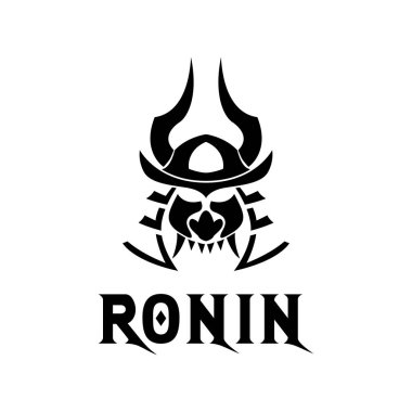 Siyah ninja Ronin Samurai Logo vektör