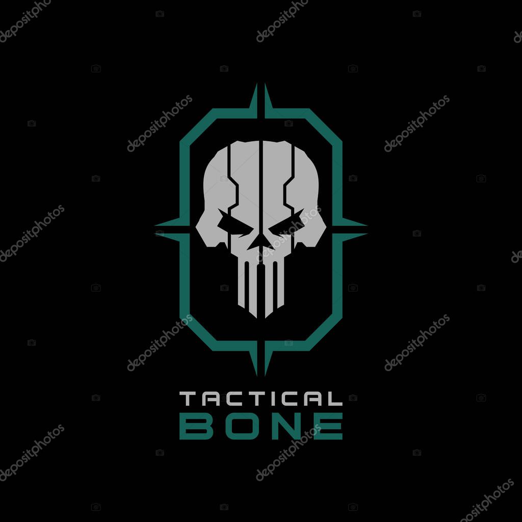 Target Bone Skull logo design Template Design Illustration for Game, Team, Military, Armory, Weapon, Company and other