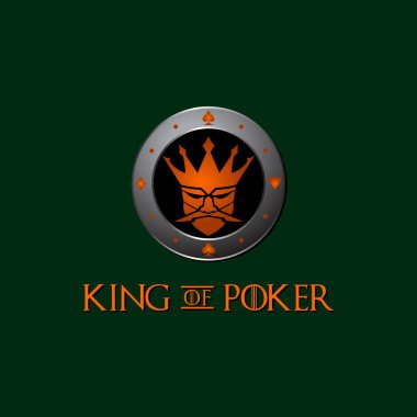 King of poker logo tasarım şablonu kumar logo vektör