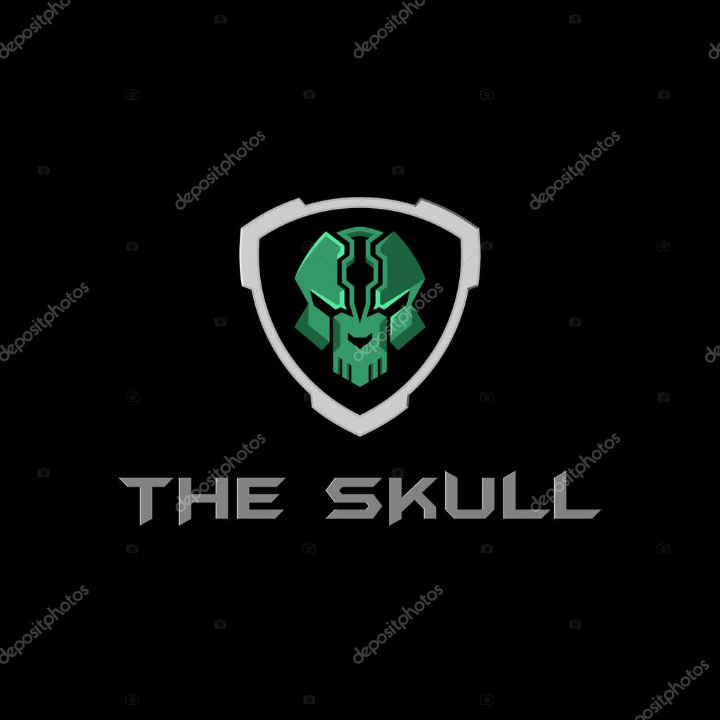 Skull Shield Logo Template Design Illustration for Game, team, Military, Armory, Weapon, Company and other
