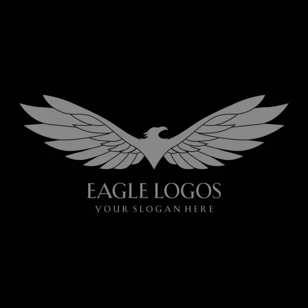 Silver Phoenix Eagle Logo Template Design Gioco Squadra Militare Azienda — Vettoriale Stock