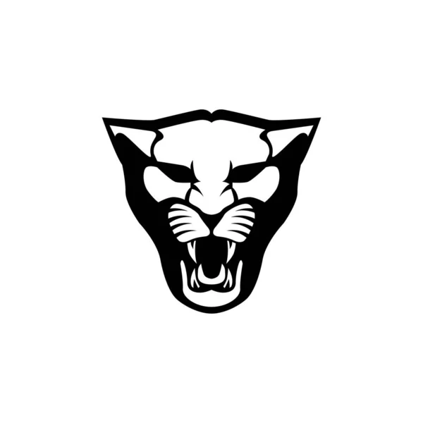 ゲーム チーム 軍事会社や他のための怒っているヒョウのゲームデザインのロゴベクトルイラスト — ストックベクタ