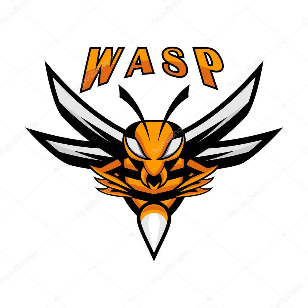 Wasp bee gaming Logo design illustration for game, team, military company and other.