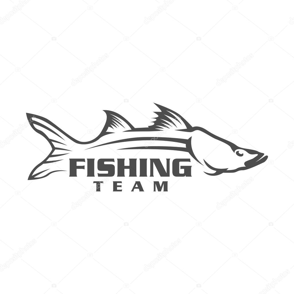 Fish Fishing Team Outdoor adventure logo design vector illustration