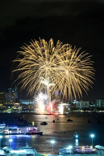 Pattaya International Fireworks Festival 2018 Chonburi Thailand — Stock Photo, Image