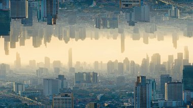 City scape bangkok Tayland şehir yükseklik görünümü