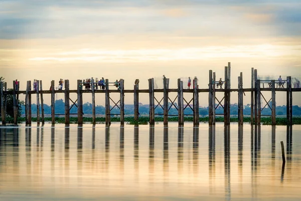 Bein Bridge Myanmar Estilo Exposição Longa — Fotografia de Stock