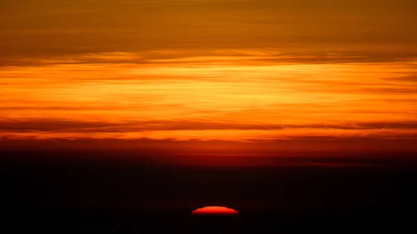 Zachód Słońca Niebo Pomarańczowy Tele Len — Zdjęcie stockowe