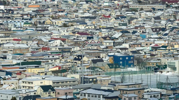 特写日本镇许多房子和建筑物 — 图库照片