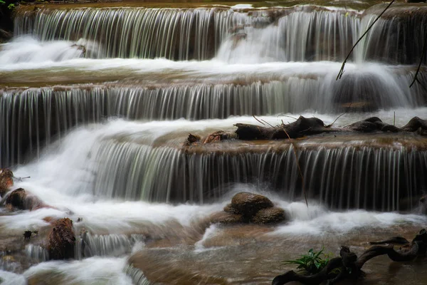 Huai Mae Khamin Wasserfall Kanchanaburi Thailand — Stockfoto