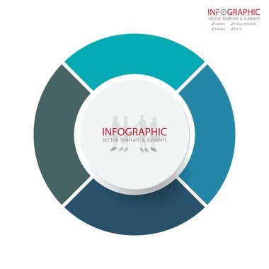 Vektör soyut öğe infographics 4 seçeneği. İş ve Finans şablon düzeni, broşür, iş akışı, bilgi veya sunu ve diğer için tasarım. Infographis zaman çizelgesi yolu. Soyut 3B vektör.