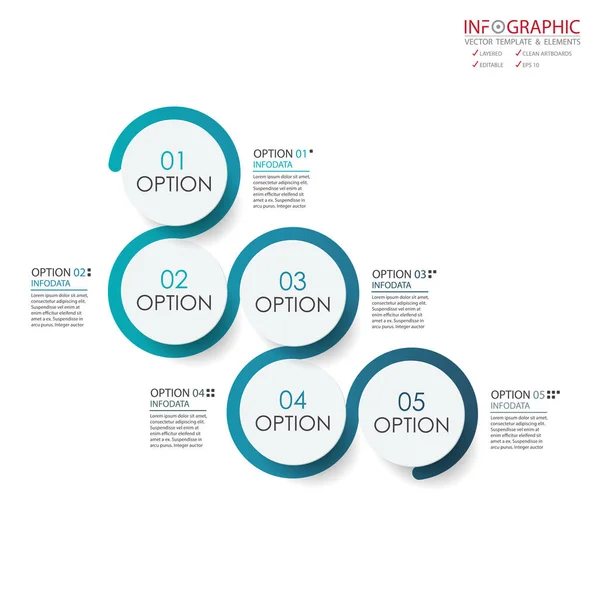 Opsi Elemen Abstrak Vektor Infografis Desain Untuk Tata Letak Templat - Stok Vektor