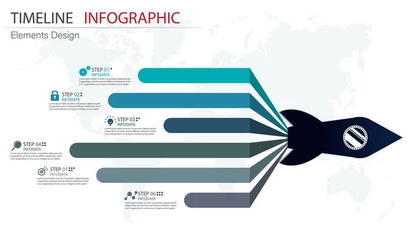 Vector Abstracto Elemento Cronología Infografías Diseño Para Diseño Plantillas Negocio — Vector de stock