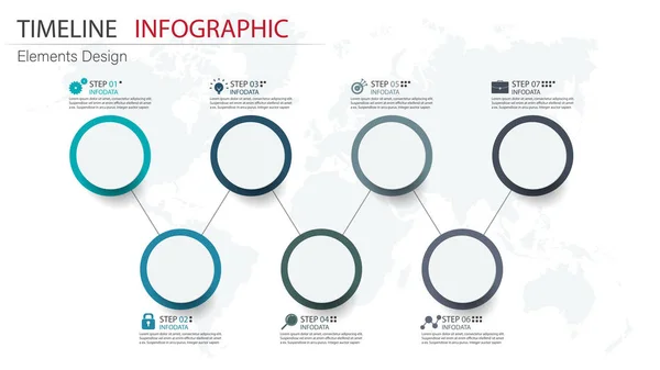 Vector Abstracto Elemento Cronología Infografías Diseño Para Diseño Plantillas Negocio — Vector de stock