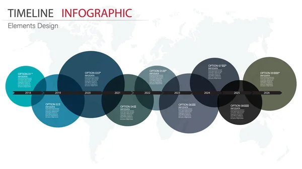 Vektör soyut öğe zaman çizelgesi infographics. Busine için tasarım — Stok Vektör