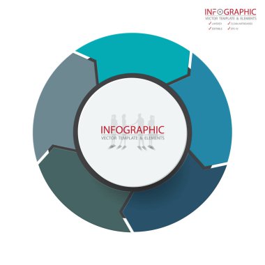 Vektör soyut öğe infographics 5 seçenek. İş ve Finans şablon düzeni, broşür, iş akışı, bilgi veya sunu ve diğer için tasarım. Infographis zaman çizelgesi yolu. Soyut 3B vektör.