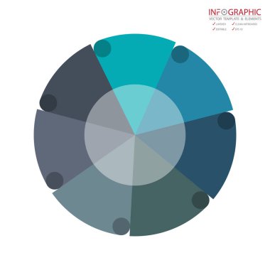 Vektör soyut öğe infographics 7 seçeneği. İş ve finans şablon düzeni, broşür, iş akışı, bilgi veya sunu ve diğer için tasarım. Infographis zaman çizelgesi yolu. Soyut 3B vektör.